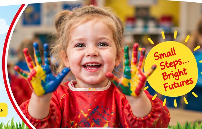 Happy child enjoying a creative activity